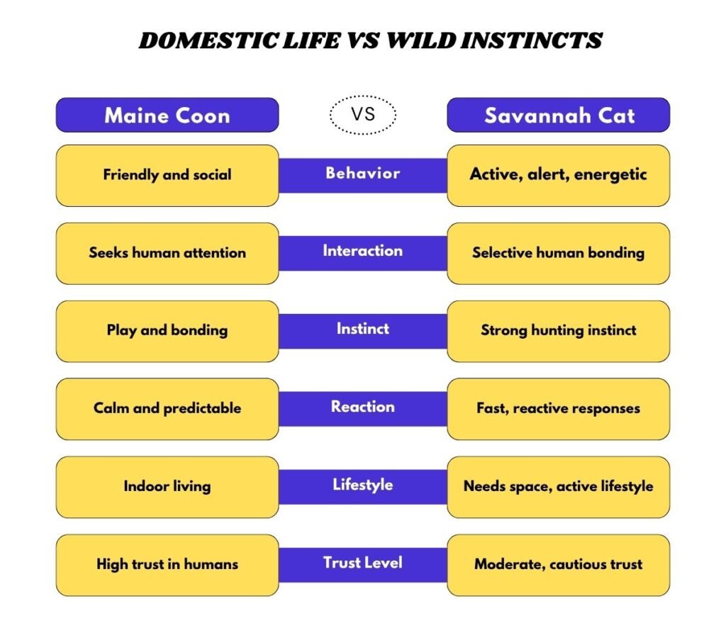Maine Coon vs Savannah Cat Instincts