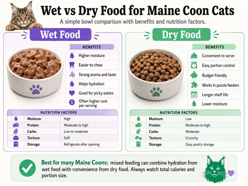Bowl comparison of wet and dry food