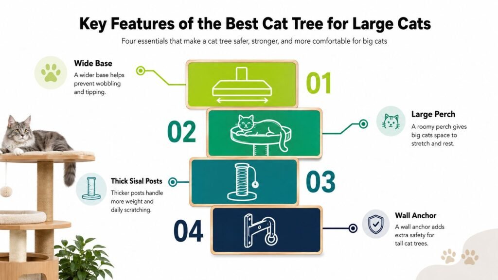 Key Features of the Best Cat Tree for Large Cats