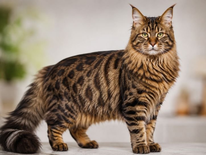 Close-Up showing spotted markings with a full, semi-long coat
