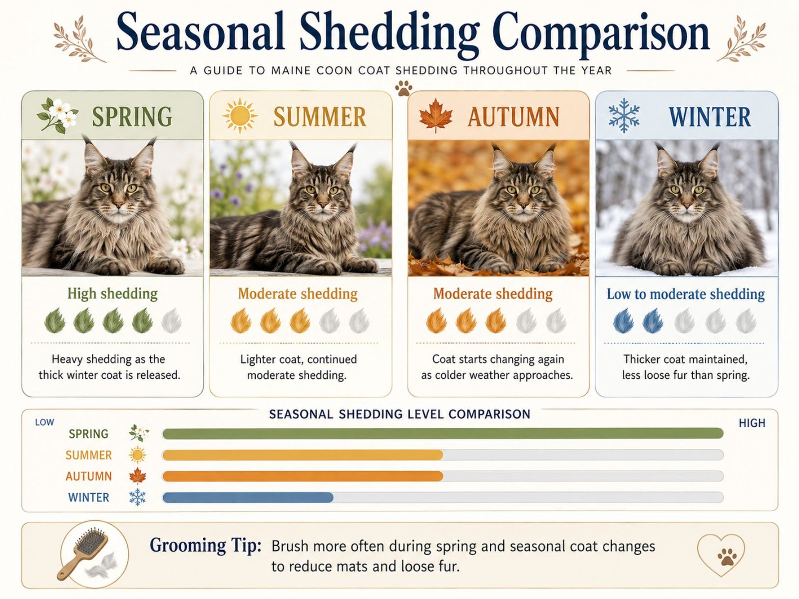 Seasonal shedding comparison infographic