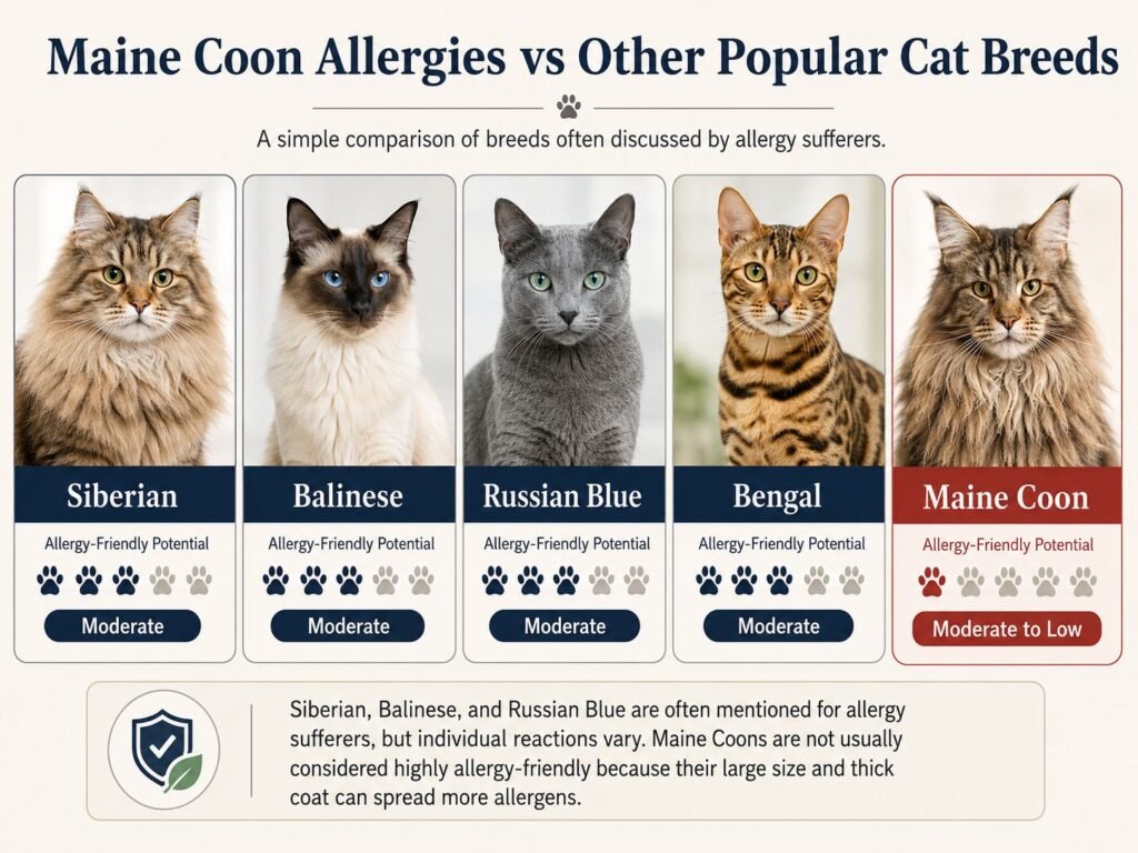 Side-by-side comparison of popular cat breeds