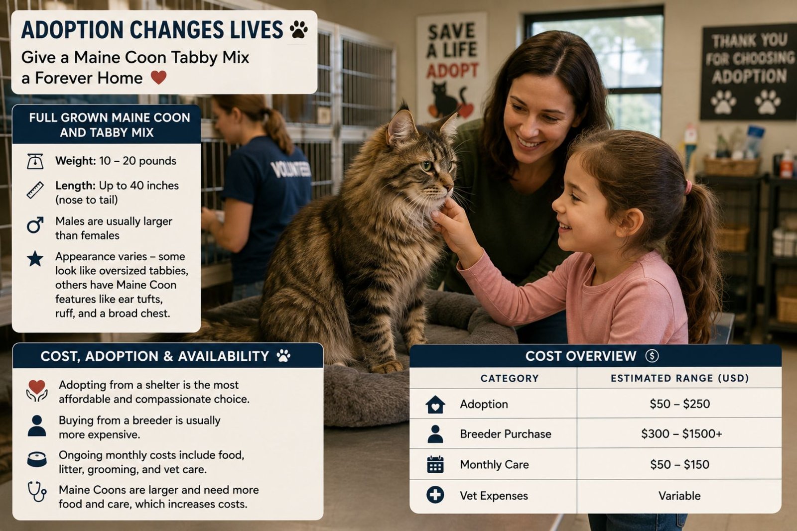Adoption center or shelter cat interaction scene