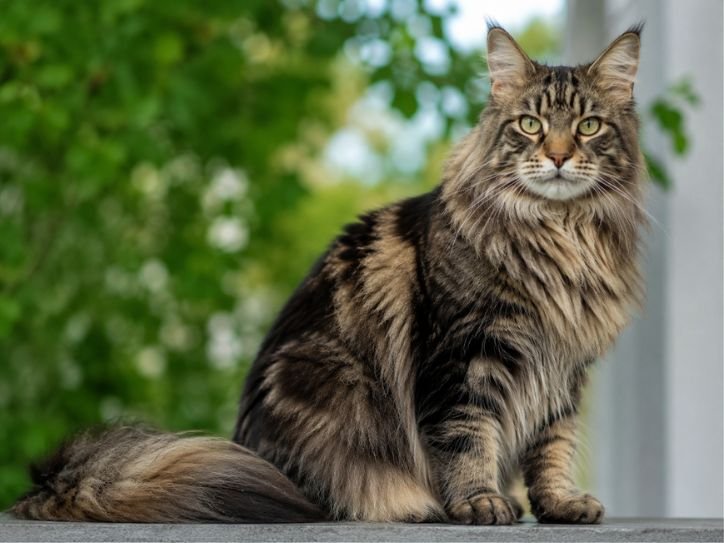 Maine Coon Tabby Mix in natural daylight showing off their coat of fur patterns (1)
